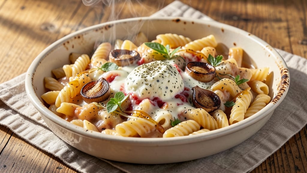 Baked Boursin Cheese Pasta Recipe: Garlic-Infused Crispy Top and Creamy Sauce Harmony