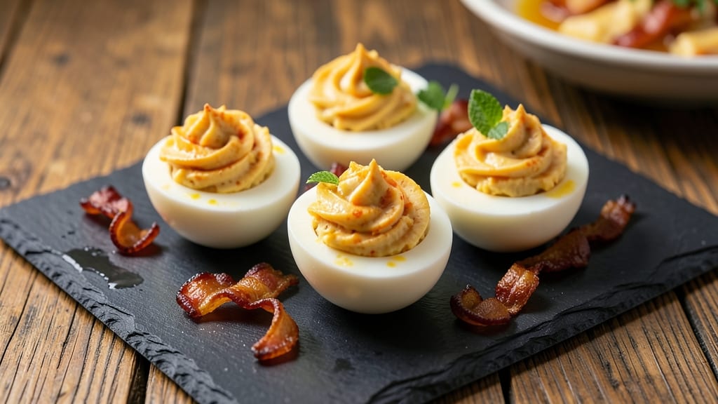 Bacon and Cheese Deviled Eggs Recipe: Crispy Top, Creamy Yolk Magic