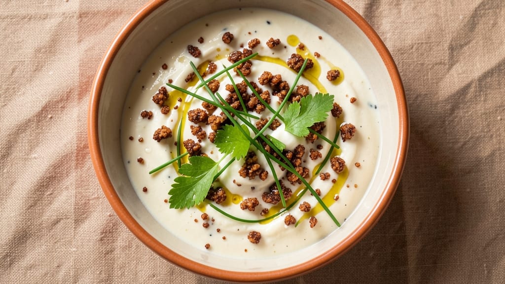 Alton Brown's Blue Cheese Dressing Recipe: Tangy Creaminess With Crispy Herb Garnish