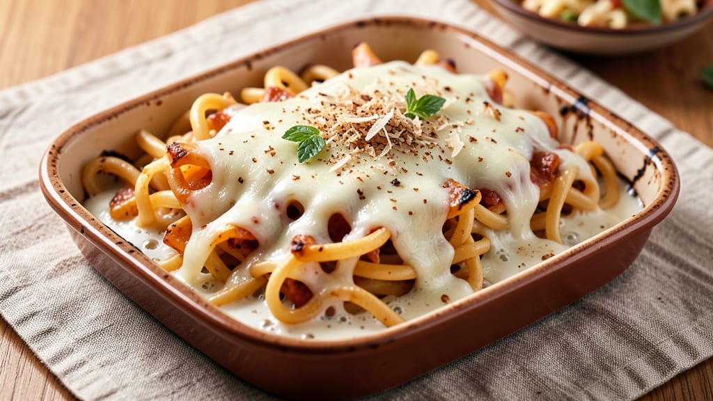 Baked Rotini and Cheese Recipe: Bubbly Baked Pasta With Melty Stretch