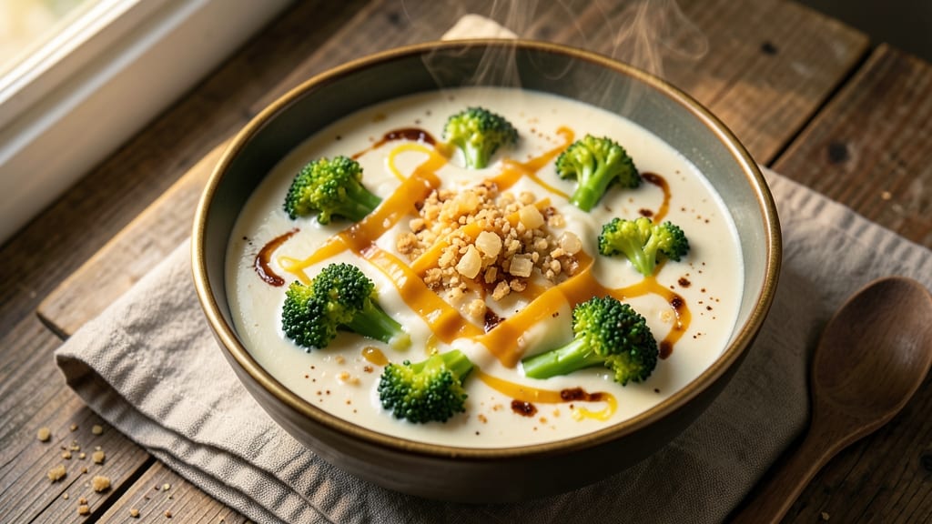 Award Winning Broccoli Cheese Soup Recipe: Creamy Cheese Rivers With Crispy Breadcrumb Crown