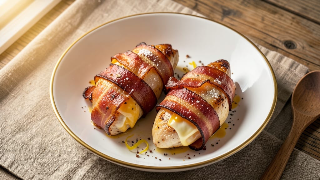 Bacon-Wrapped Cheese-Stuffed Chicken Breast Recipe: Crispy Crunch Meets Melty Goo