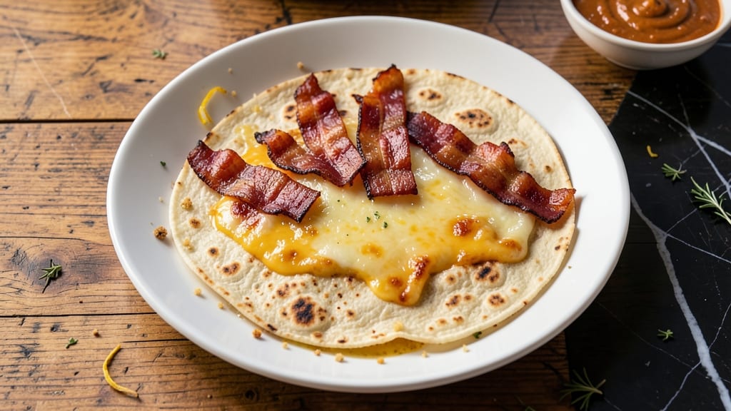 Bacon and Cheese Quesadilla Recipe: Crispy Tortilla Crunch With Smoky Bacon Bites