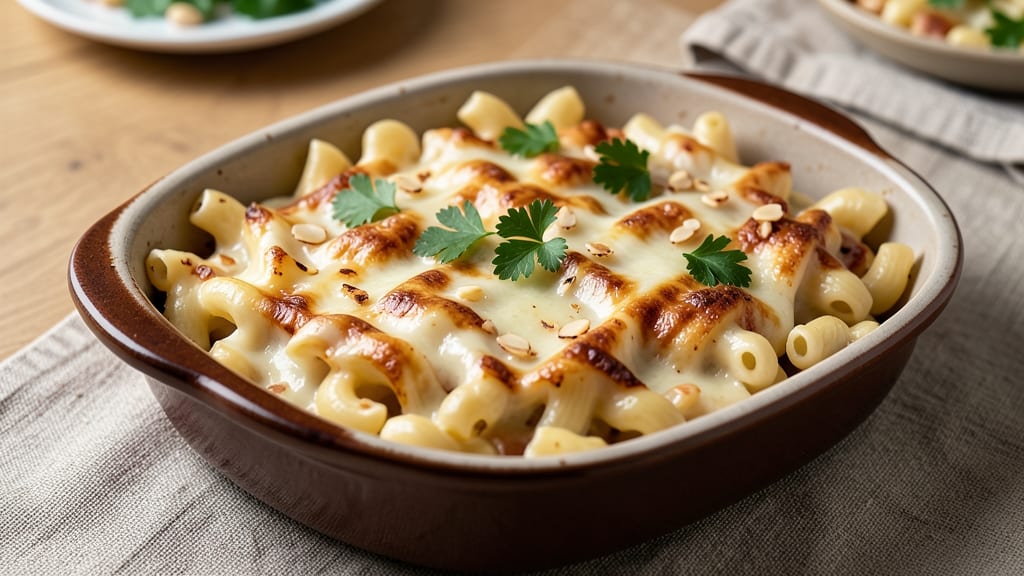 Baked Alfredo Mac and Cheese Recipe: Crispy Breadcrumb Crown Over Gooey Sauce