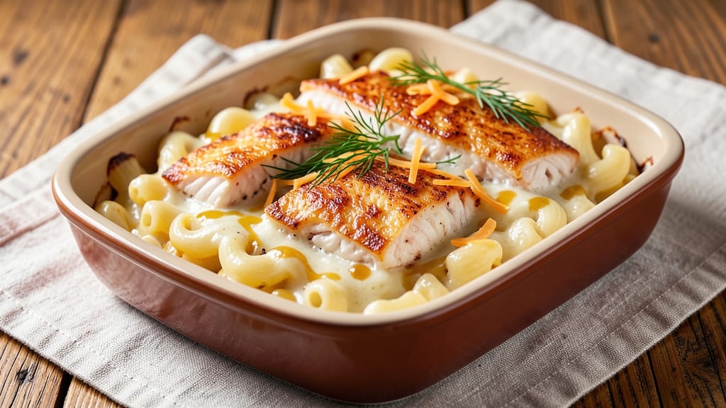 Baked Seafood Macaroni Cheese Recipe: Crispy Top, Flaky Fish Fusion