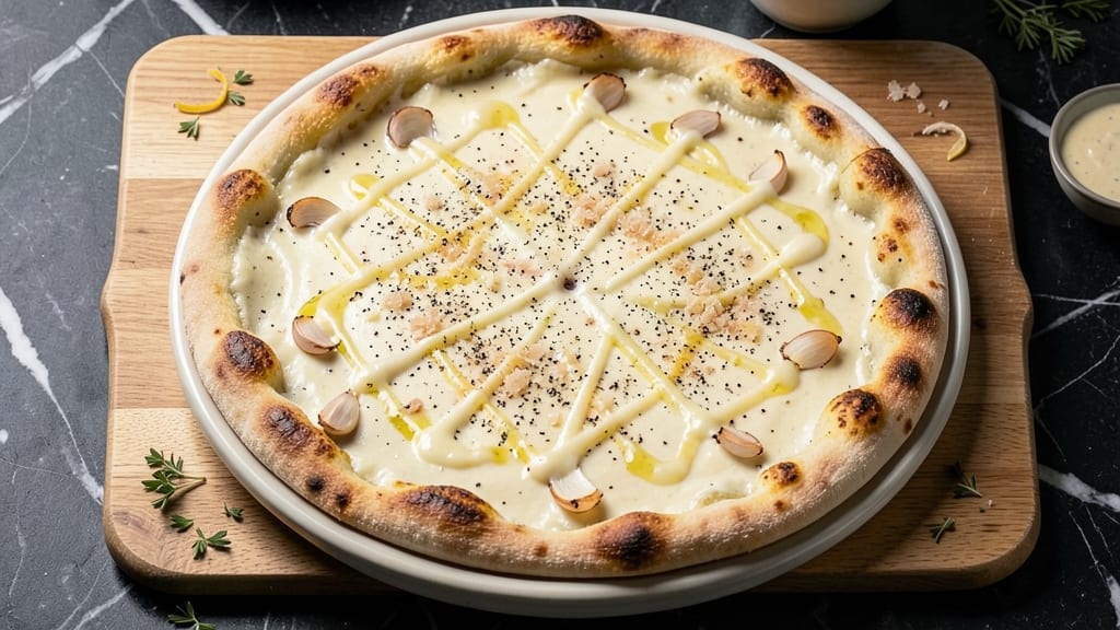 Alfredo Cheese Pizza Recipe: Crispy Crust With Gooey, Stretchy Cheese Rivers