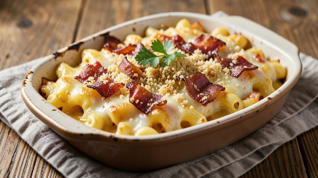 Baked Mac and Cheese Recipe with Bacon and Breadcrumbs: Crispy-Topped Bite-Sized Comfort