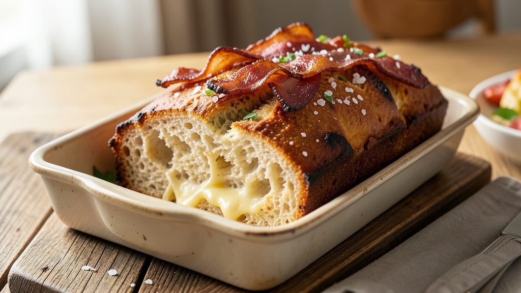 Bacon Cheese Bread Machine Recipe: Smoky Crispy Top With Crunchy Bacon Bites