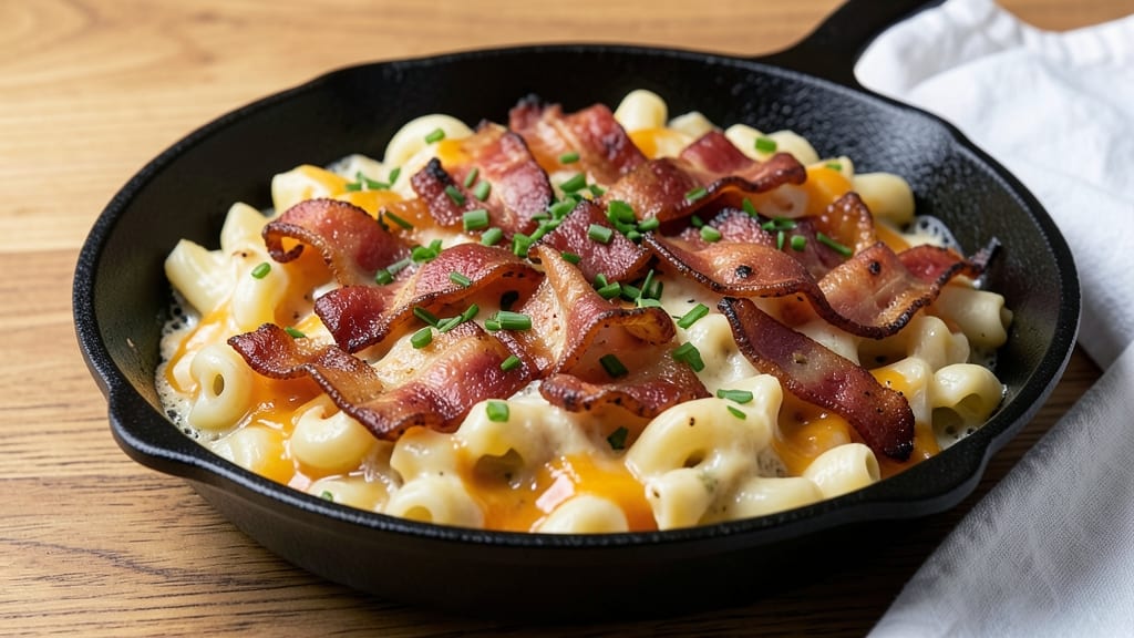 Bacon Ranch Mac and Cheese Recipe: Crispy Top, Gooey Pull-Apart Cheese Rivers