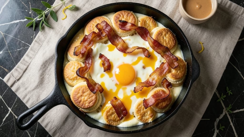 Bacon Egg and Cheese Biscuit Casserole Recipe: Smoky Crispy Top With Pull-Apart Cheese