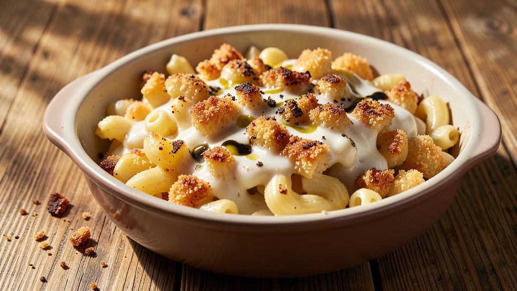 Baked Breaded Mac and Cheese Recipe: Crispy-Topped Cheese Pulls With Gooey Centers