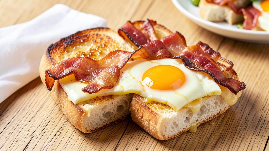 Bacon, Egg, and Cheese on a Roll Recipe: Crispy Roll Crust With Runny Yolk Magic
