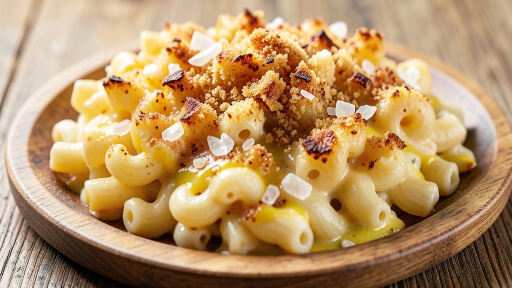 Baked Macaroni and Cheese Recipe With Bread Crumb Topping: Crispy-Golden Crunch Over Melty Cheese Rivers
