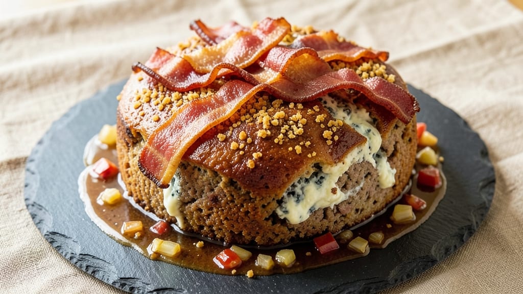 Bacon Blue Cheese Meatloaf Recipe: Smoky Crispy Top With Gooey Cheese Pulls