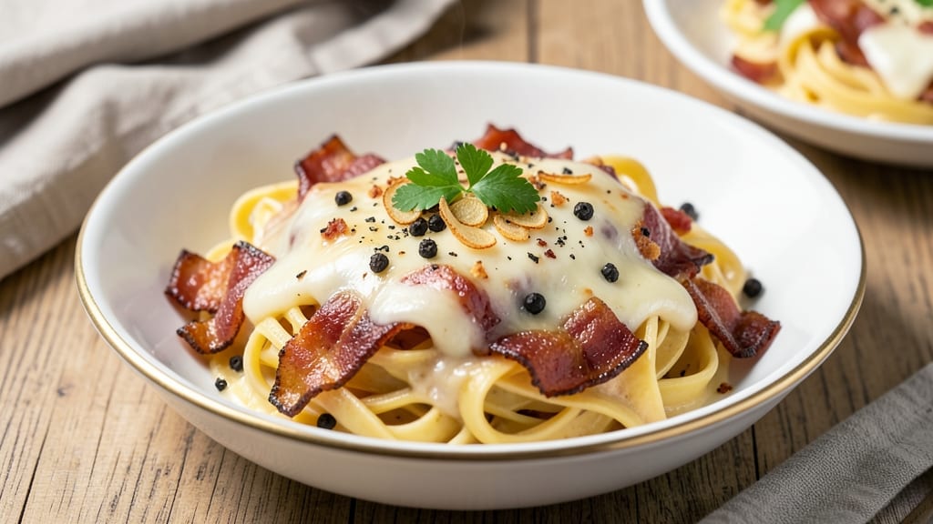 Bacon and Cheese Pasta Recipe: Smoky Crispy Top With Crunchy Bacon Bites